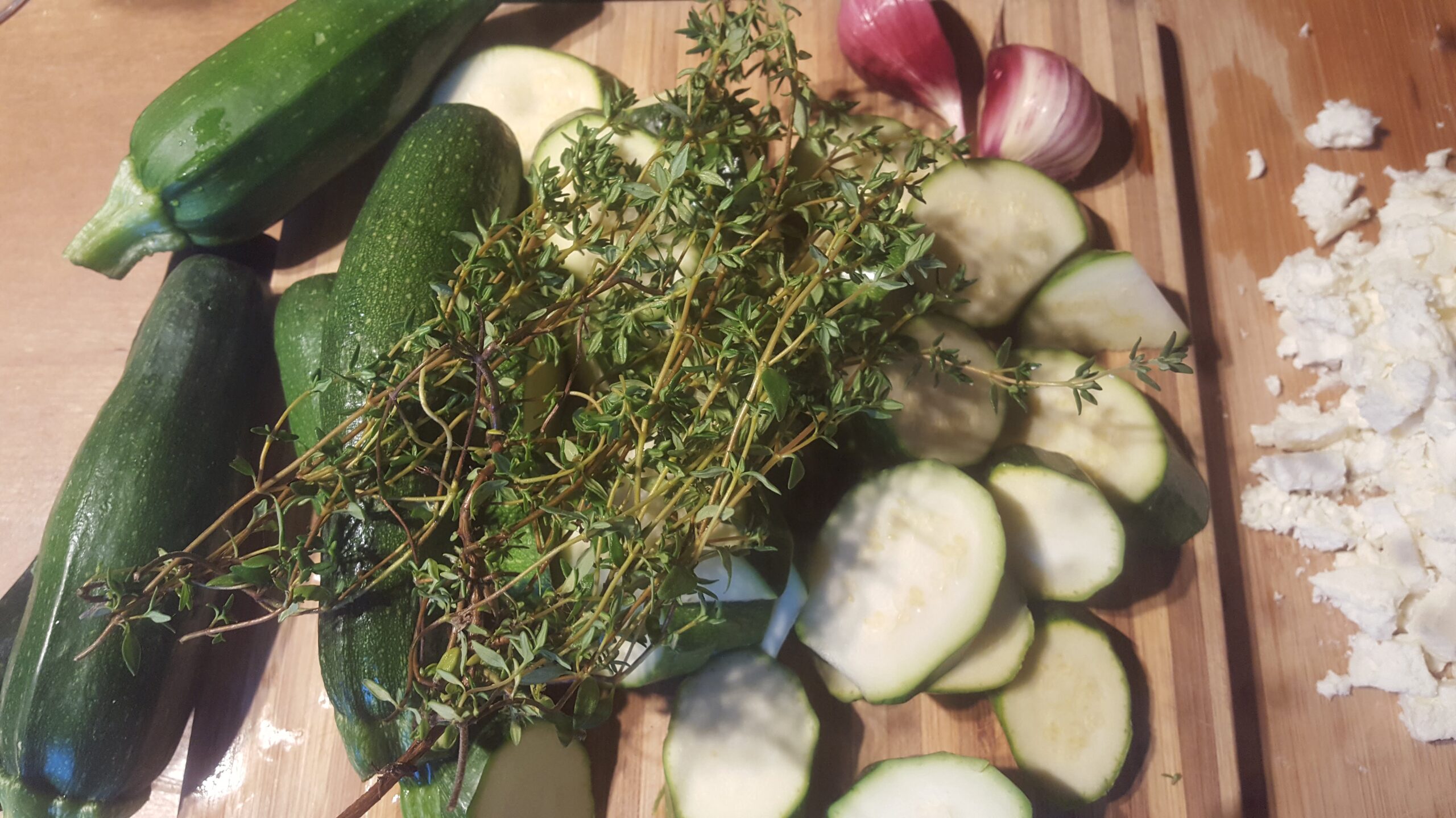 Zucchini with Feta and Fresh Thyme