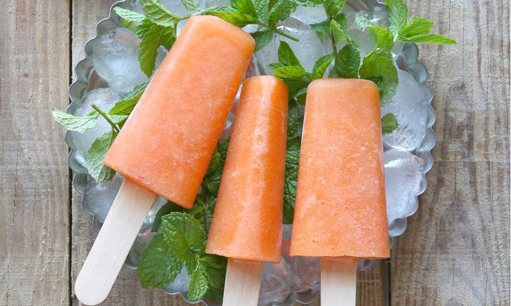 2-Ingredient Creamy Cantaloupe Popsicles