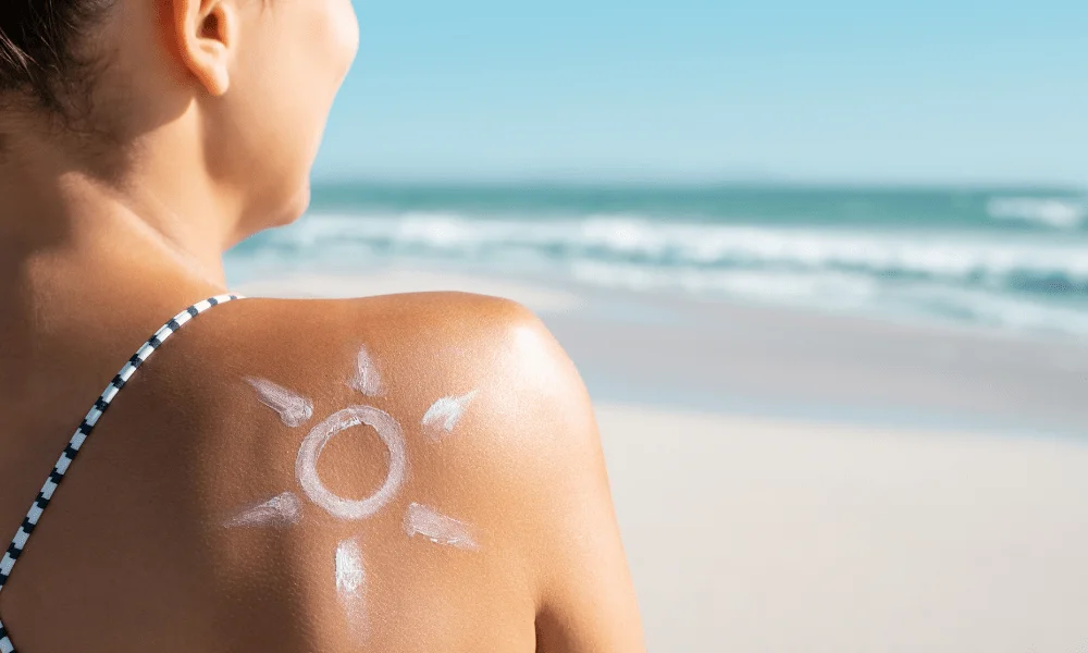 Sunscreen and beach